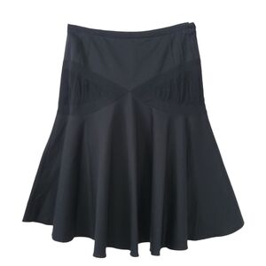 Twinkle by Wenlan Black Pleated Panel Skirt Sz 2 Designer Minimalist Chic